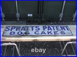 Spratts Patent Dog Cakes, vintage enamel sign. 3' 10 x1' Straight from barn Spratts Patent Dog Cakes, vintage enamel sign. 3' 10 x1' Straight from barn
