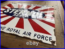 Sternol Aero Motor Oil Vintage Enamel Sign 53x46cm Excellent Condition Genuine