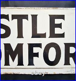 Stocal Enamels Ltd of Burton Vintage Enamel Sign'Castle of Comfort'- 28 x 9