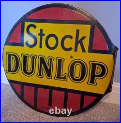 Stock Dunlop French Double Sided Enamel Sign (Original, Scarce, 50cm approx.)