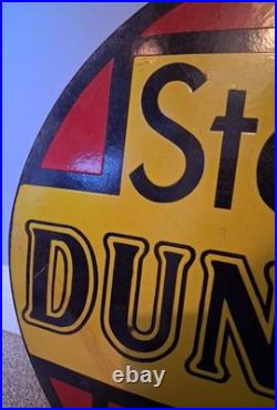 Stock Dunlop French Double Sided Enamel Sign (Original, Scarce, 50cm approx.)