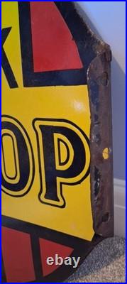 Stock Dunlop French Double Sided Enamel Sign (Original, Scarce, 50cm approx.)
