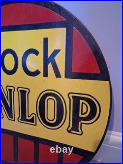 Stock Dunlop French Double Sided Enamel Sign (Original, Scarce, 50cm approx.)
