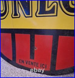 Stock Dunlop French Double Sided Enamel Sign (Original, Scarce, 50cm approx.)