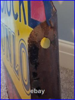 Stock Dunlop French Double Sided Enamel Sign (Original, Scarce, 50cm approx.)
