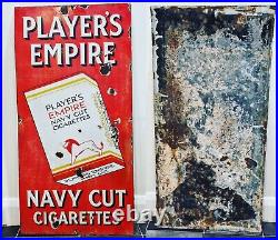 Stunning very rare 1920s Players Empire Navy Cut Cigarettes vintage Enamel Sign