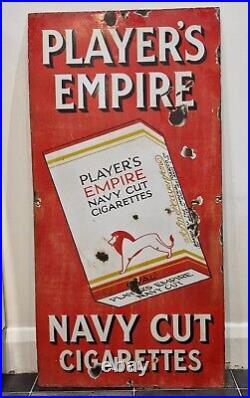 Stunning very rare 1920s Players Empire Navy Cut Cigarettes vintage Enamel Sign