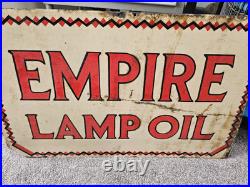 Superb Vintage Empire Lamp Oil Double Sided Enamel Sign Original Not Repo