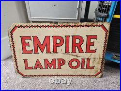 Superb Vintage Empire Lamp Oil Double Sided Enamel Sign Original Not Repo