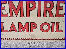 Superb Vintage Empire Lamp Oil Double Sided Enamel Sign Original Not Repo