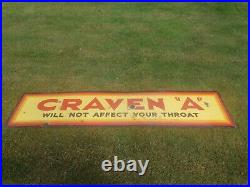 Superb Vintage Large Enamel CRAVEN A, Cigarettes sign 5 ft 4 inches long scarce