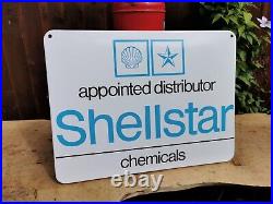 Superb Vintage Shell Star Chemicals Enamel Sign 70s 80s Garage Collectable 1403
