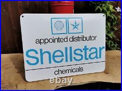 Superb Vintage Shell Star Chemicals Enamel Sign 70s 80s Garage Collectable 1403