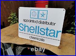 Superb Vintage Shell Star Chemicals Enamel Sign 70s 80s Garage Collectable 1403