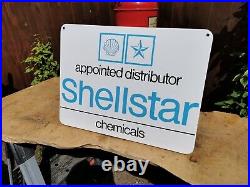Superb Vintage Shell Star Chemicals Enamel Sign 70s 80s Garage Collectable 1403