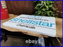 Superb Vintage Shell Star Chemicals Enamel Sign 70s 80s Garage Collectable 1403