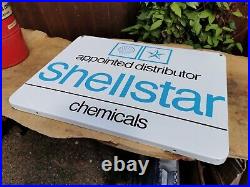 Superb Vintage Shell Star Chemicals Enamel Sign 70s 80s Garage Collectable 1403