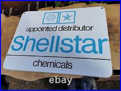 Superb Vintage Shell Star Chemicals Enamel Sign 70s 80s Garage Collectable 1403