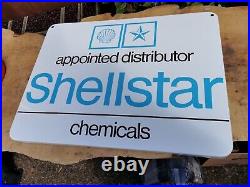 Superb Vintage Shell Star Chemicals Enamel Sign 70s 80s Garage Collectable 1403