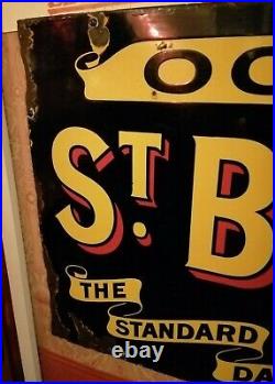 Superb vintage Ogden's St Bruno Flake enamel sign