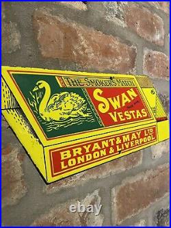 Swan Vestas Enamel Sign 1970s Advertising Collectable Vintage Cigarette Smoking