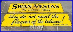Swan Vestas original Enamel sign x2