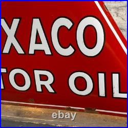 TEXACO Enamel Sign 22.4x19.7 (57x50cm) Nice Motor Oil Garage Vintage Decoration