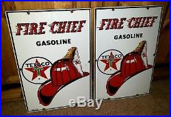 TEX-RIFFIC Vintage 1960 Texaco Fire Chief 2 Gas Pump Porcelain Enamel 18 Signs