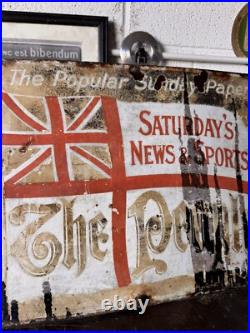 THE PEOPLE Vintage Enamel Sign For Sale Original