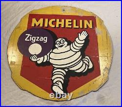 THREE 1960s Vintage Hard board Advertising Sign. Two MICHELIN & one DUNLOP