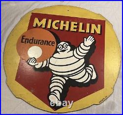 THREE 1960s Vintage Hard board Advertising Sign. Two MICHELIN & one DUNLOP