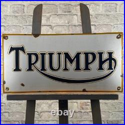 TRIUMPH Enamel Sign 23.6x11.8 (60x30cm) Nice Motorcycle Club Vintage Decoration TRIUMPH Enamel Sign 23.6x11.8 (60x30cm) Nice Motorcycle Club Vintage Decoration