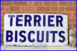 Terrier biscuits Spratt's patent london Enamel Sign Early Vintage, Pets Dog Food