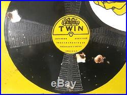 The Twin Gramophone Records Sold Here Porcelain Enamel Sign Vintage 24 x 18
