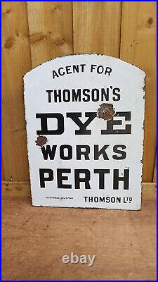 Thompsons Dye Works Double Sided Original Enamel Sign