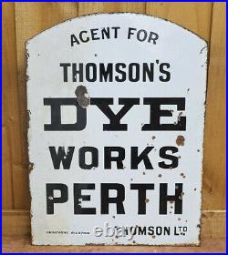 Thompsons Dye Works Double Sided Original Enamel Sign Inc Delivery