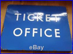 Ticket Office british railway enamel sign rail antique vintage