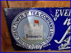 Tower Tea enamel sign. Vintage enamel sign. Enamel sign