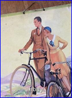 Triumph Cycle Poster Showcard Advertising Bicycle Garage Enamel Sign Vintage