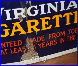 Turf cigarettes enamel sign advertising mancave garage metal vintage retro kitch