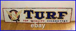 Turf cigarettes enamel sign advertising mancave garage pub metal vintage retro k