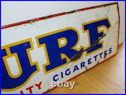 Turf cigarettes enamel sign advertising mancave garage pub metal vintage retro k