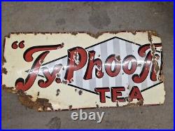 Typhoo Tea Enamel Sign Antique Collectable Vintage 97cm X 49cm