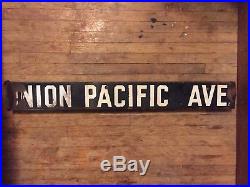 UNION PACIFIC AVE. Vintage Early-1900s Los Angeles Porcelain Enamel Street Sign