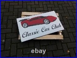 Unique CLASSIC CAR CLUB Enamel Porcelain Sign Great Gift for FERRARI Fan 31x19