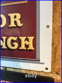 Unusual Inn For Lunch Vintage Enamel Sign Advertising Collectable
