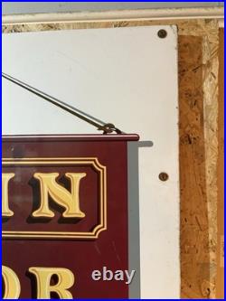 Unusual Inn For Lunch Vintage Enamel Sign Advertising Collectable