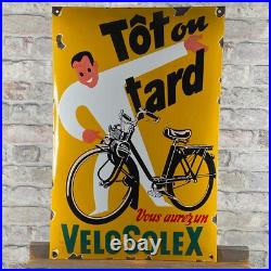 VELOSOLEX Enamel Sign 23.6x15.7 (60x40cm) Rare Vintage Handmade Big Garage Sign VELOSOLEX Enamel Sign 23.6x15.7 (60x40cm) Rare Vintage Handmade Big Garage Sign