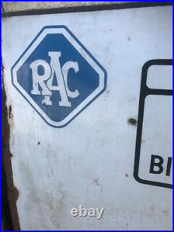VERY BIG Vintage Enamel Road Sign -RAC Birmingham, city centre, Tamworth