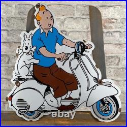 VESPA Enamel Sign 17.7x17.3 (45x44cm) Nice Vintage Motorcycle Collector Signage VESPA Enamel Sign 17.7x17.3 (45x44cm) Nice Vintage Motorcycle Collector Signage